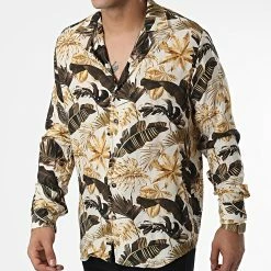 Le moins cher ❤️ Chemise Manches Longues Floral X16275 Beige de Frilivin ✨