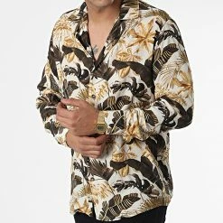 Le moins cher ❤️ Chemise Manches Longues Floral X16275 Beige de Frilivin ✨ -Promos Frilivin Magasin frilivin 337520 X16275 BEIGE 20220920T154708 03