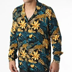 Les meilleures critiques de 🌟 Chemise Manches Longues Floral X16275 Noir Bleu Jaune de Frilivin 🥰