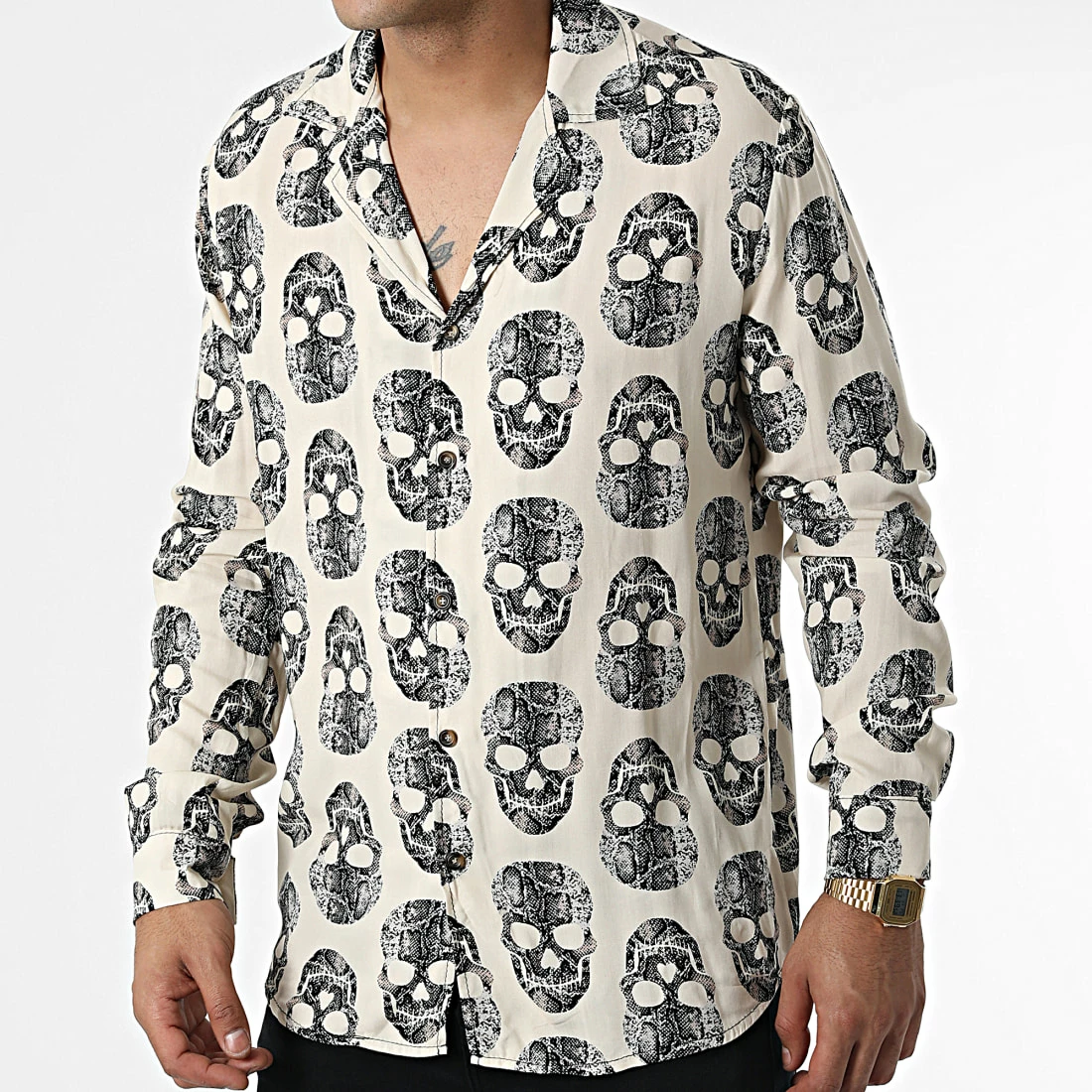 Meilleure vente ⭐ Chemise Manches Longues X16235 Beige de Frilivin ⌛ 3 Meilleure vente ⭐ Chemise Manches Longues X16235 Beige de Frilivin ⌛