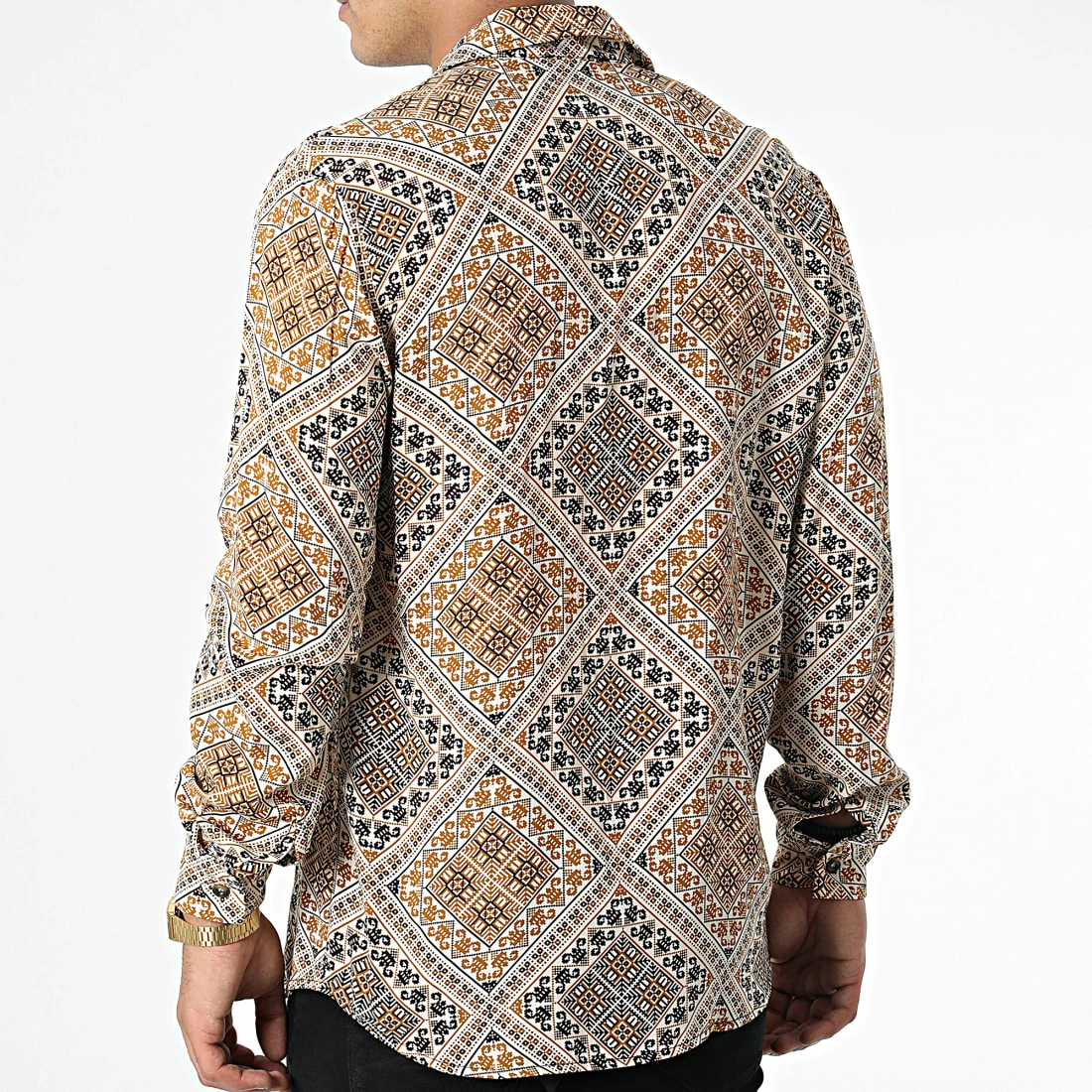 Vente flash 🛒 Chemise Manches Longues X16232 Beige Jaune de Frilivin 😀 6 Vente flash 🛒 Chemise Manches Longues X16232 Beige Jaune de Frilivin 😀 – Image 4