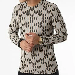 Meilleure affaire 🎉 Tee 👕 Shirt Manches Longues X16208 Marron de Frilivin 😍 -Promos Frilivin Magasin frilivin 337542 X16208 20220920T154528 03