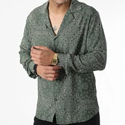 Bon marché 😀 Chemise Manches Longues X16272 Vert Kaki de Frilivin 🌟 -Promos Frilivin Magasin frilivin 337579 X16272 KHAKI 20220920T154455 03