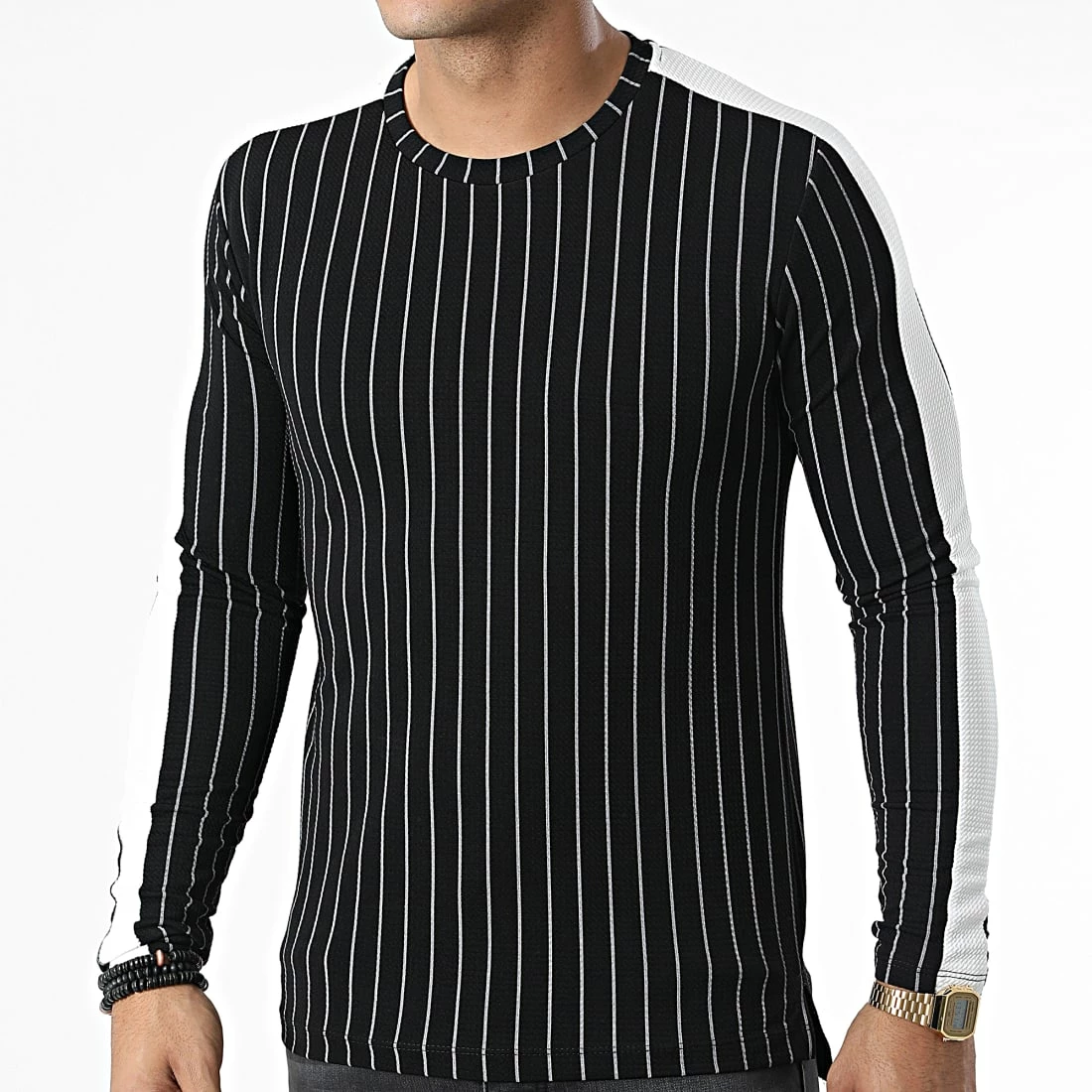 Tout neuf 🎉 Tee 👚 Shirt Manches Longues A Bandes Et Rayures FL038 Noir de Frilivin 😍 3 Tout neuf 🎉 Tee 👚 Shirt Manches Longues A Bandes Et Rayures FL038 Noir de Frilivin 😍