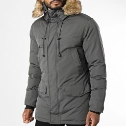 De gros 🔥 Parka Fourrure FD81H80 Gris Anthracite de Frilivin 😀 -Promos Frilivin Magasin frilivin 337619 FD81H80 4 20220916T161123 03