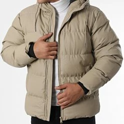 Acheter 🎁 Doudoune Capuche FD8163 Beige de Frilivin 😉