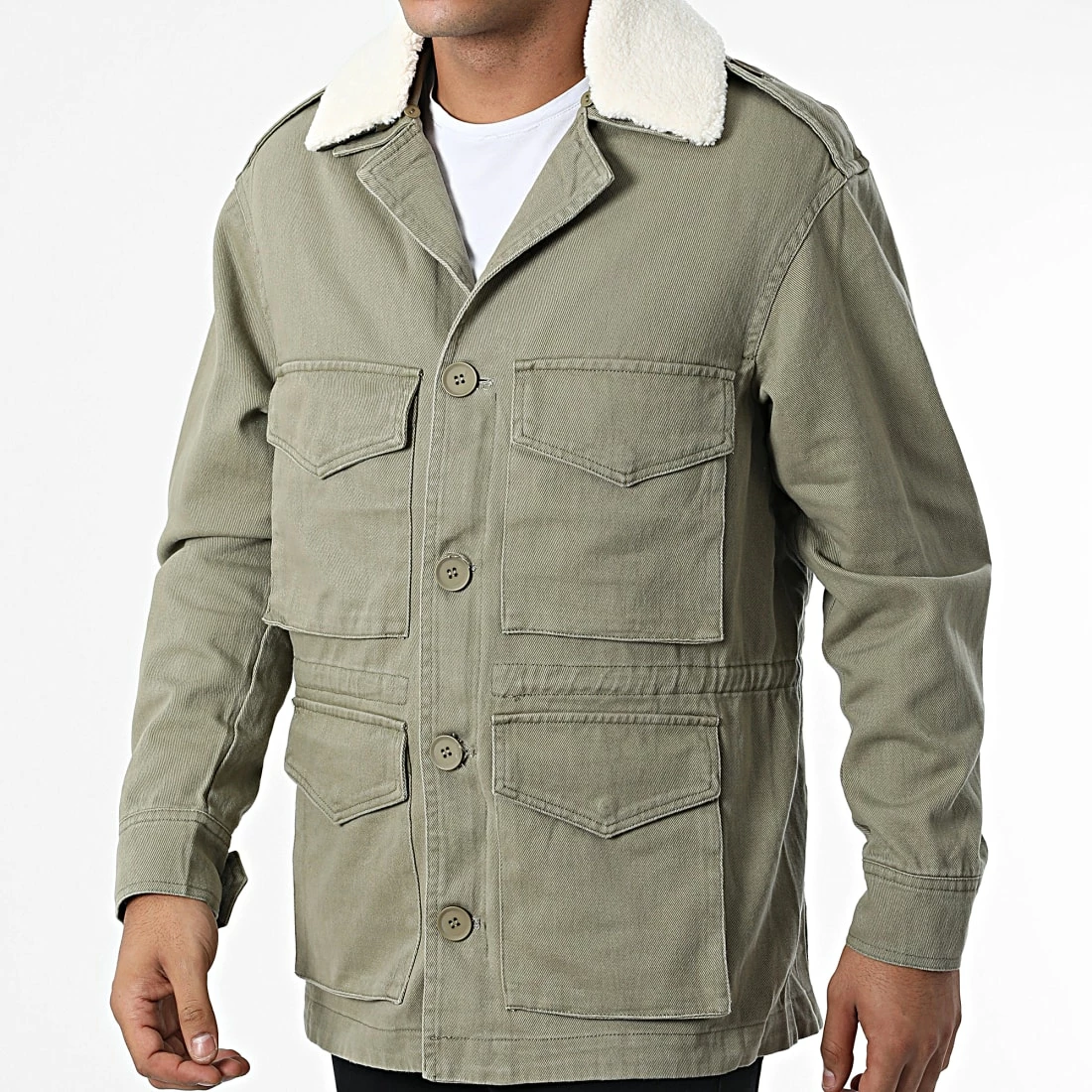 Meilleure affaire 😉 Veste Jean Col Mouton XH-8887 Vert Kaki de Frilivin 😉 5 Meilleure affaire 😉 Veste Jean Col Mouton XH-8887 Vert Kaki de Frilivin 😉 – Image 3