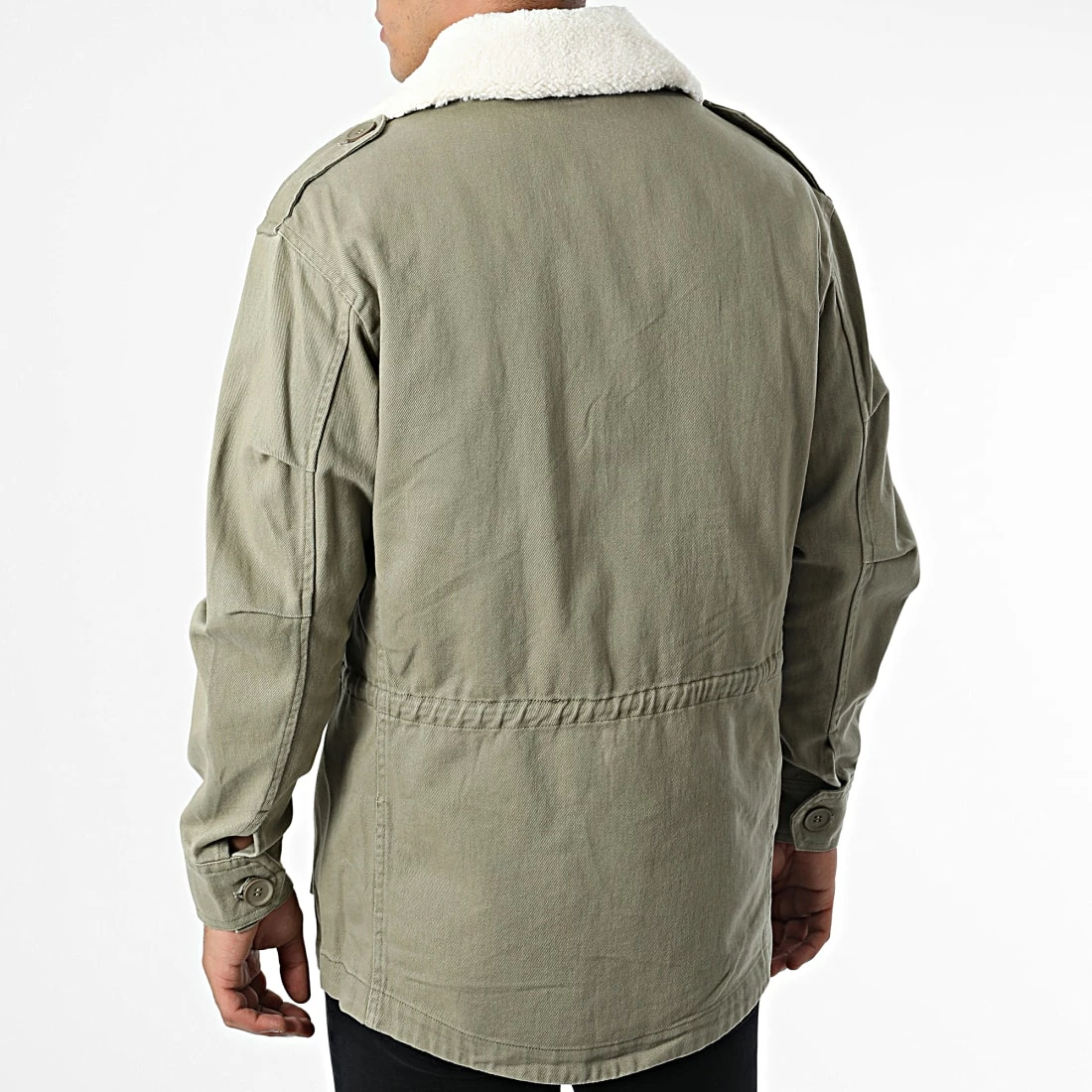 Meilleure affaire 😉 Veste Jean Col Mouton XH-8887 Vert Kaki de Frilivin 😉 6 Meilleure affaire 😉 Veste Jean Col Mouton XH-8887 Vert Kaki de Frilivin 😉 – Image 4