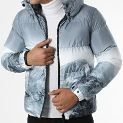 Bon marché 🎁 Doudoune Capuche 9921 Gris Blanc de Frilivin ✨