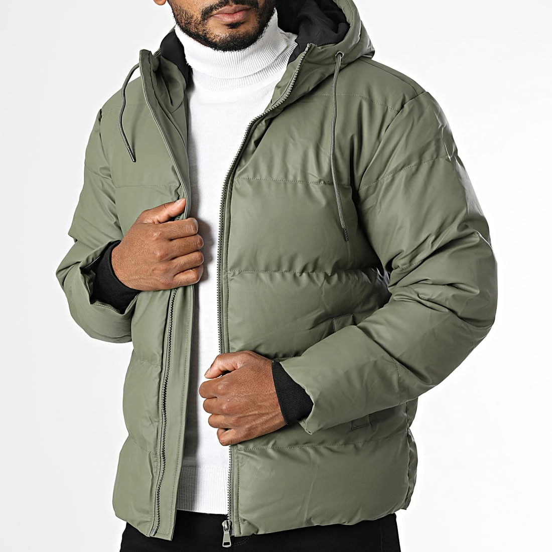 Remise 💯 Doudoune Capuche FD8163 Vert Kaki de Frilivin 🌟 5 Remise 💯 Doudoune Capuche FD8163 Vert Kaki de Frilivin 🌟 – Image 3