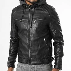 Meilleure affaire ❤️ Veste Biker 8820 Noir Gris Anthracite Chiné de Frilivin ✨ -Promos Frilivin Magasin frilivin 337732 8820 1A BLACK 20220916T160249 03