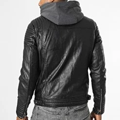 Meilleure affaire ❤️ Veste Biker 8820 Noir Gris Anthracite Chiné de Frilivin ✨ -Promos Frilivin Magasin frilivin 337732 8820 1A BLACK 20220916T160250 04