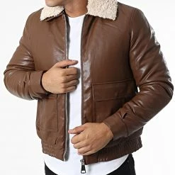 Nouveau 😍 Veste Zippée XH-8883 Col Mouton Camel de Frilivin 👏