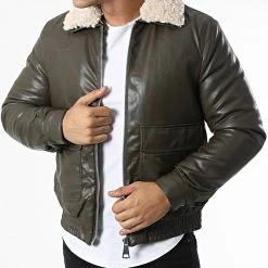 Meilleure vente 😉 Veste Zippée XH-8883 Col Mouton Marron de Frilivin 🎁