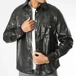 De gros 🔔 Surchemise Manches Longues BM1252 Noir de Frilivin 😍