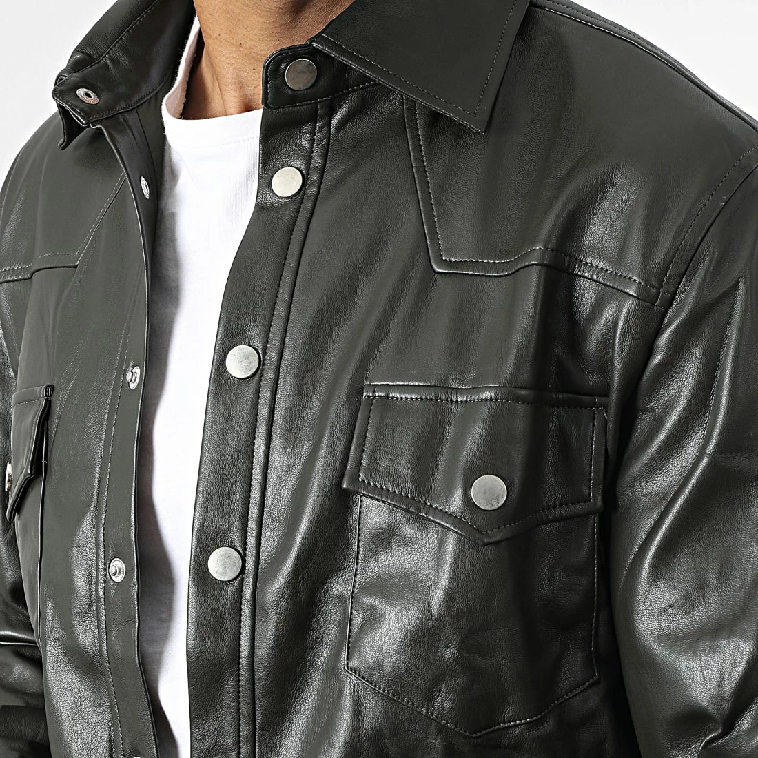 Offres 👏 Surchemise Manches Longues BM1252 Vert Kaki de Frilivin ✔️ 4 Offres 👏 Surchemise Manches Longues BM1252 Vert Kaki de Frilivin ✔️ – Image 2