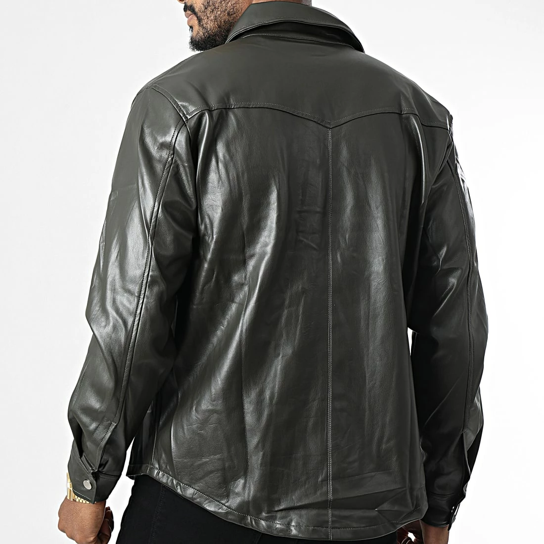 Offres 👏 Surchemise Manches Longues BM1252 Vert Kaki de Frilivin ✔️ 6 Offres 👏 Surchemise Manches Longues BM1252 Vert Kaki de Frilivin ✔️ – Image 4