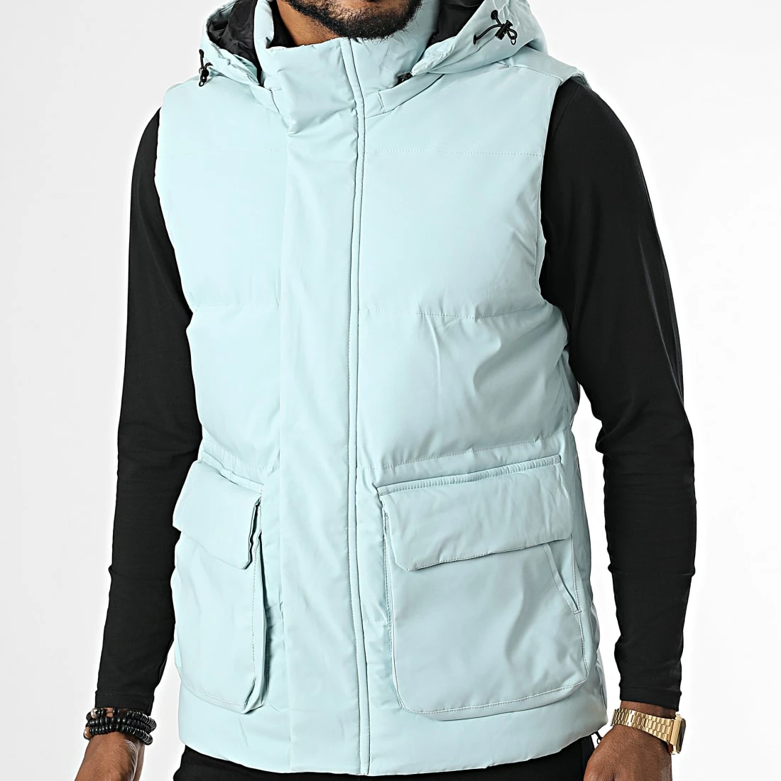 Le moins cher 💯 Doudoune Capuche Sans Manches AB672C Bleu Clair de Frilivin 😍 3 Le moins cher 💯 Doudoune Capuche Sans Manches AB672C Bleu Clair de Frilivin 😍