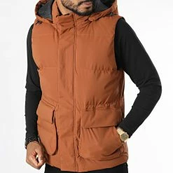 Meilleure vente 👏 Doudoune Capuche Sans Manches AB672C Marron de Frilivin 🥰 -Promos Frilivin Magasin frilivin 337771 AB672C 9 20220916T155921 03