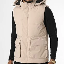 Budget 😍 Doudoune Capuche Sans Manches AB672C Beige de Frilivin 👏