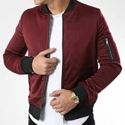 Bon marché 🎁 Veste Bomber QQ671 Bordeaux de Frilivin ✨