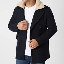 Bon marché 🤩 Veste Col Mouton FSX2081B Bleu Marine de Frilivin 🔥
