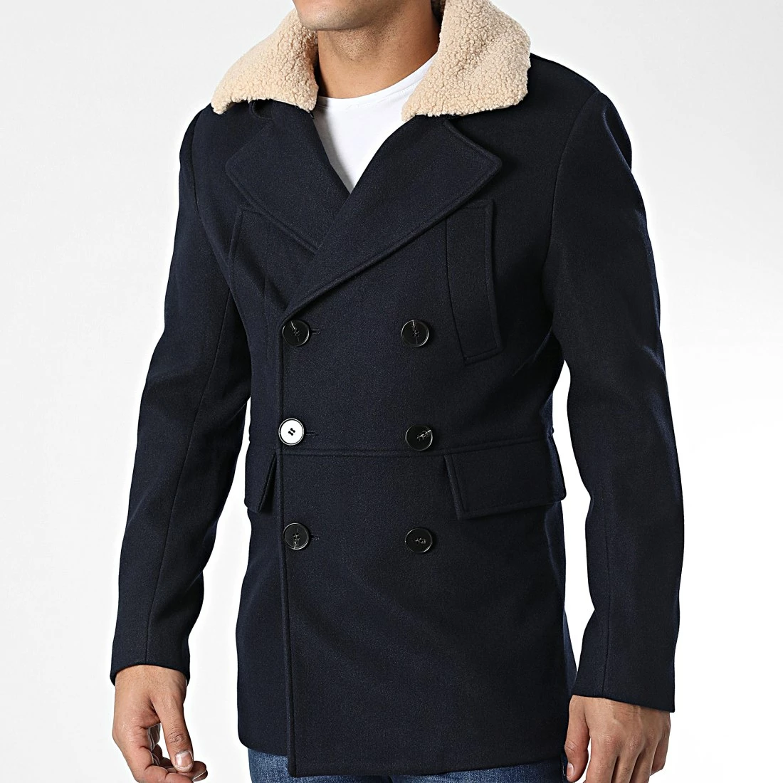 Bon marché 🤩 Veste Col Mouton FSX2081B Bleu Marine de Frilivin 🔥 5 Bon marché 🤩 Veste Col Mouton FSX2081B Bleu Marine de Frilivin 🔥 – Image 3