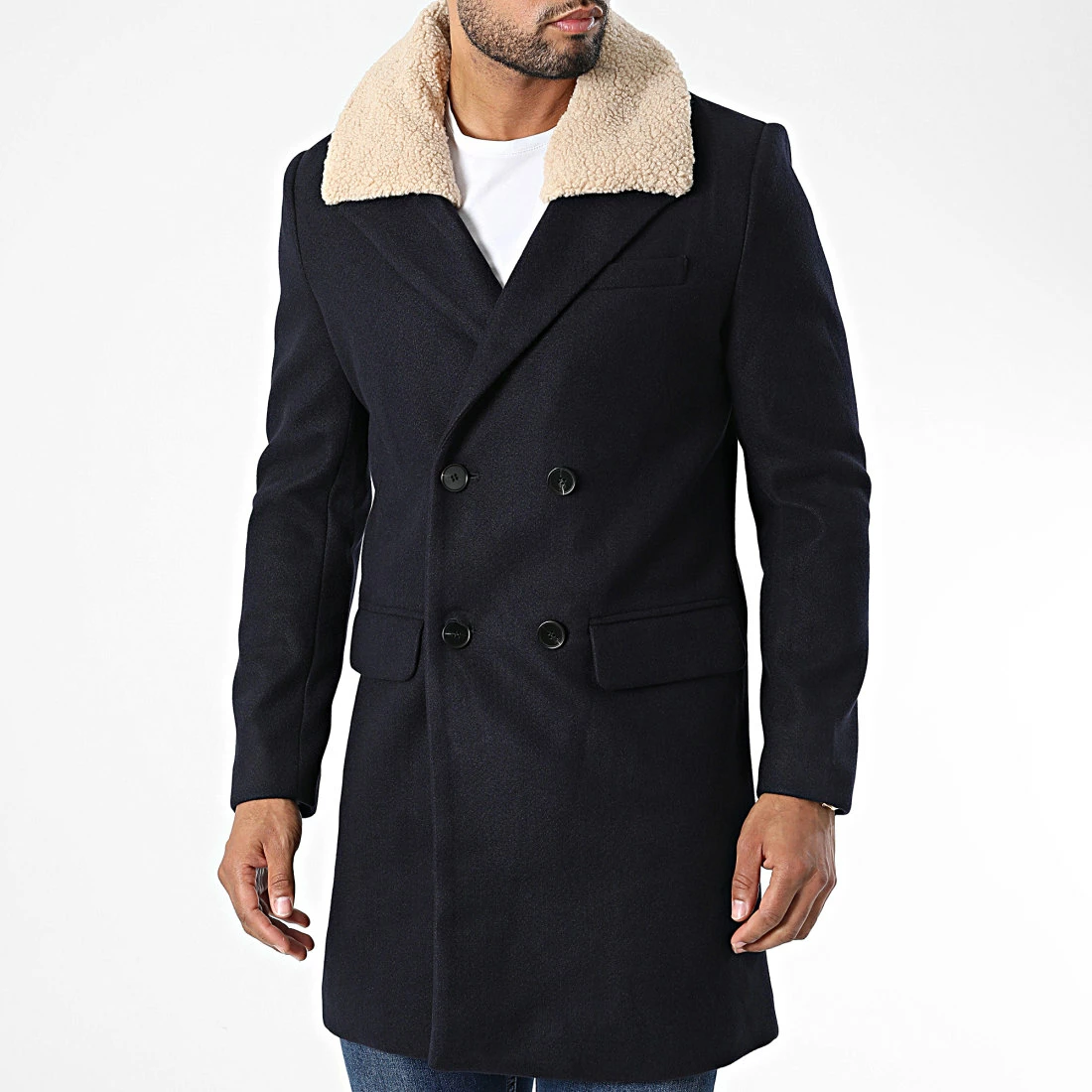 Nouveau 🎉 Manteau Col Mouton FSX2115B Noir de Frilivin 💯 5 Nouveau 🎉 Manteau Col Mouton FSX2115B Noir de Frilivin 💯 – Image 3