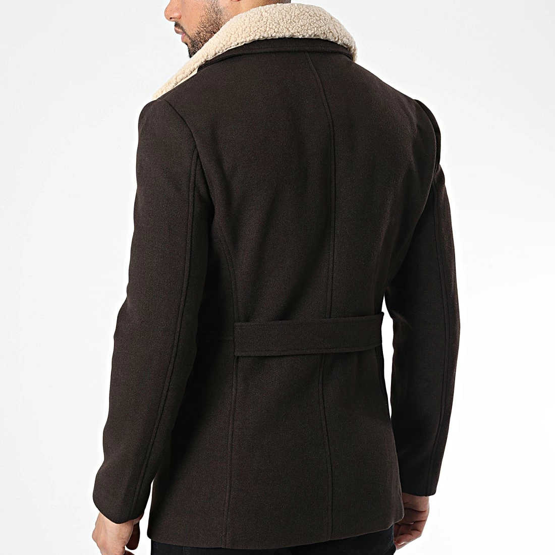 De gros 😉 Veste Col Mouton FSX2081B Marron de Frilivin 🤩 6 De gros 😉 Veste Col Mouton FSX2081B Marron de Frilivin 🤩 – Image 4