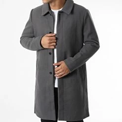 Meilleure vente 😍 Manteau FSX2110B Gris de Frilivin 🌟
