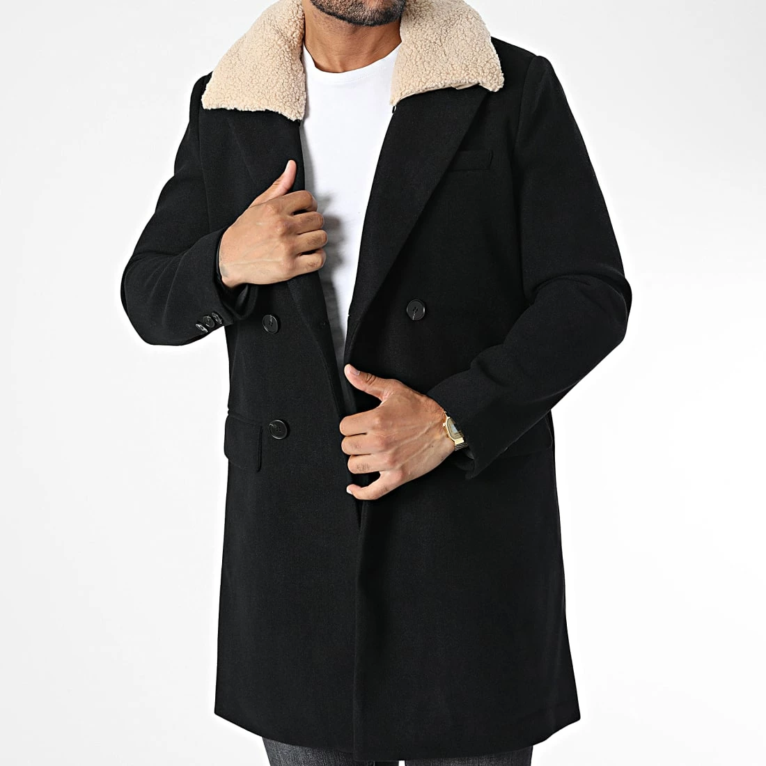 Coupon 🔔 Manteau Col Mouton FSX2115B Noir de Frilivin 🔥 3 Coupon 🔔 Manteau Col Mouton FSX2115B Noir de Frilivin 🔥