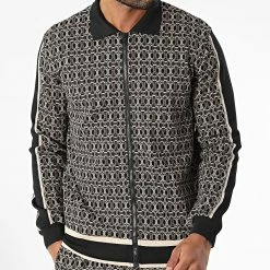 Bon marché 🥰 Ensemble Veste Zippée Et Pantalon Jogging A Bandes BM1680 Marron Noir de Frilivin ❤️ -Promos Frilivin Magasin frilivin 339963 BM1680 5 20220929T155508 03