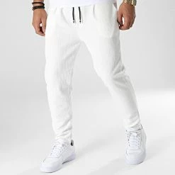 Top 10 🧨 Pantalon Jogging A Rayures 7347 Blanc de Frilivin ❤️