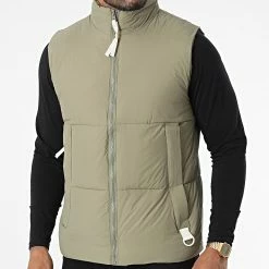 Coupon ⭐ Doudoune Sans Manches JK22070 Vert Kaki de Frilivin ⭐