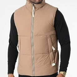 Grosses soldes 👏 Doudoune Sans Manches JK22070 Beige Foncé de Frilivin 🥰