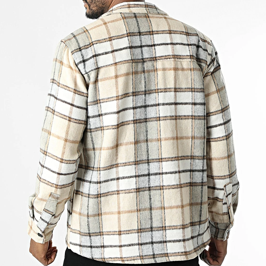 Grosses soldes 🔥 Surchemise A Carreaux QQ160H15 Beige de Frilivin 🌟 6 Grosses soldes 🔥 Surchemise A Carreaux QQ160H15 Beige de Frilivin 🌟 – Image 4