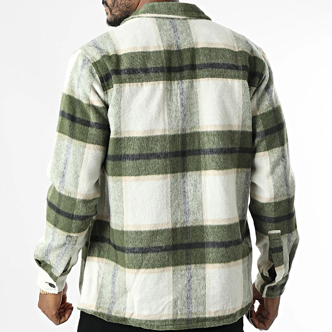 Le moins cher 🔔 Surchemise A Carreaux QQ160E11 Vert Beige de Frilivin 🌟 6 Le moins cher 🔔 Surchemise A Carreaux QQ160E11 Vert Beige de Frilivin 🌟 – Image 4