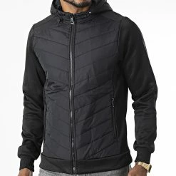 Meilleure vente ✨ Veste Zippée Capuche 3A132 Noir de Frilivin ⭐