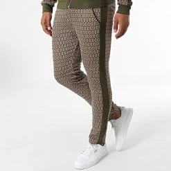 Meilleure vente 👏 Ensemble Lifestyle A Bandes F22204-2045 Marron Vert Kaki de Frilivin 👍 -Promos Frilivin Magasin frilivin 340093 F22204 2045 GREEN 20220929T155831 04