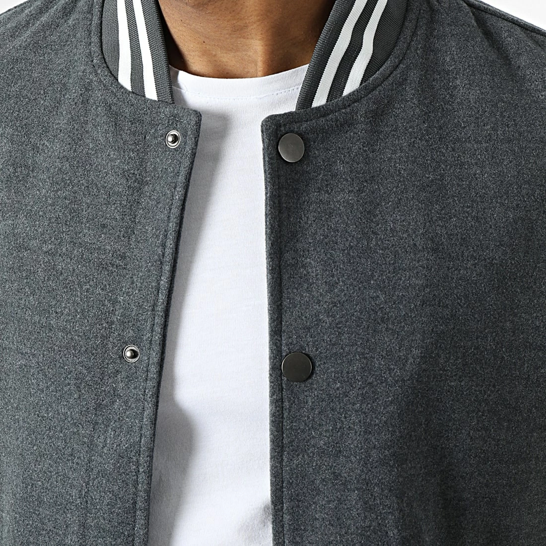 Bon marché 😉 Veste Teddy QQ675 Gris Anthracite Blanc de Frilivin 🥰 4 Bon marché 😉 Veste Teddy QQ675 Gris Anthracite Blanc de Frilivin 🥰 – Image 2