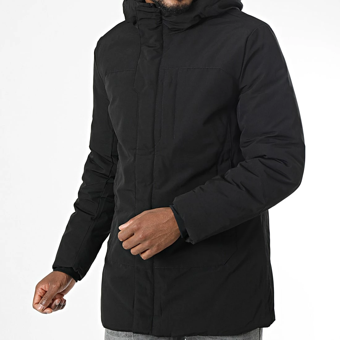 Bon marché 🌟 Parka Capuche AB6711 Noir de Frilivin ⭐ 5 Bon marché 🌟 Parka Capuche AB6711 Noir de Frilivin ⭐ – Image 3