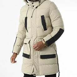 De gros ✔️ Doudoune Capuche AB6650 Sable de Frilivin 😀