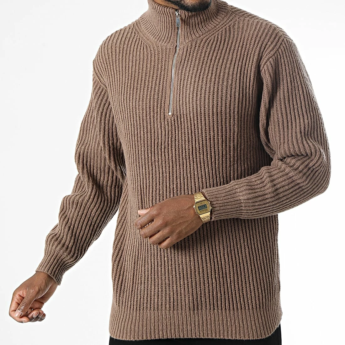 Meilleur prix ❤️ Pull Col Zippé PS2150 Marron de Frilivin 🥰 5 Meilleur prix ❤️ Pull Col Zippé PS2150 Marron de Frilivin 🥰 – Image 3