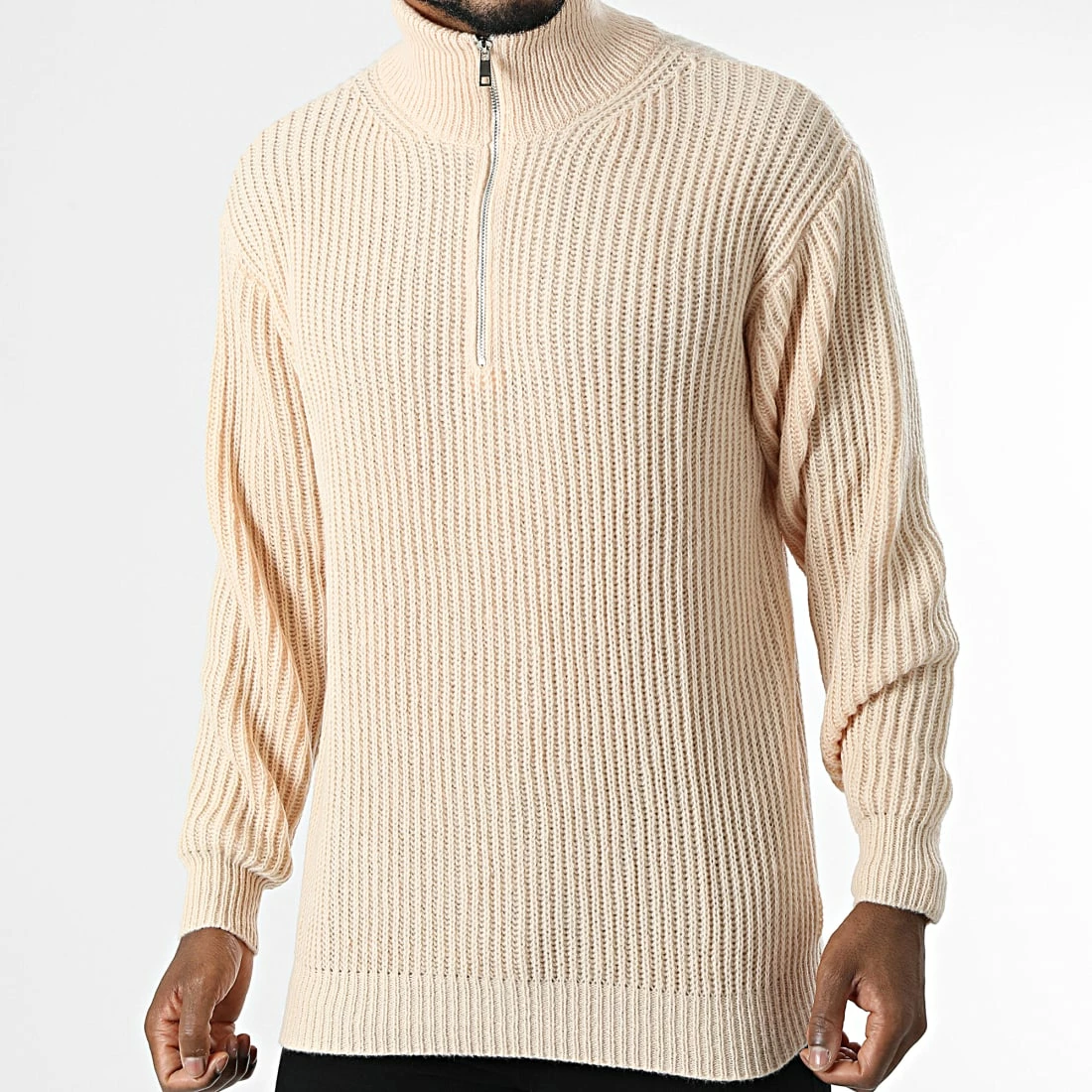 Promo 🤩 Pull Col Zippé PS2150 Orange Clair de Frilivin 🛒 3 Promo 🤩 Pull Col Zippé PS2150 Orange Clair de Frilivin 🛒