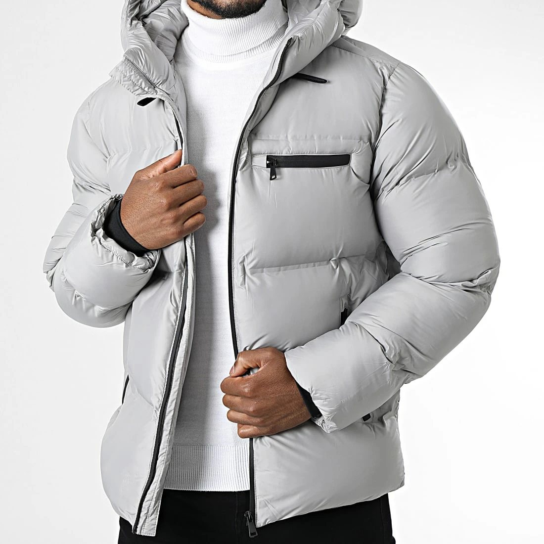 Le moins cher 🔔 Doudoune Capuche AB6698 Gris Clair de Frilivin 🎉 3 Le moins cher 🔔 Doudoune Capuche AB6698 Gris Clair de Frilivin 🎉