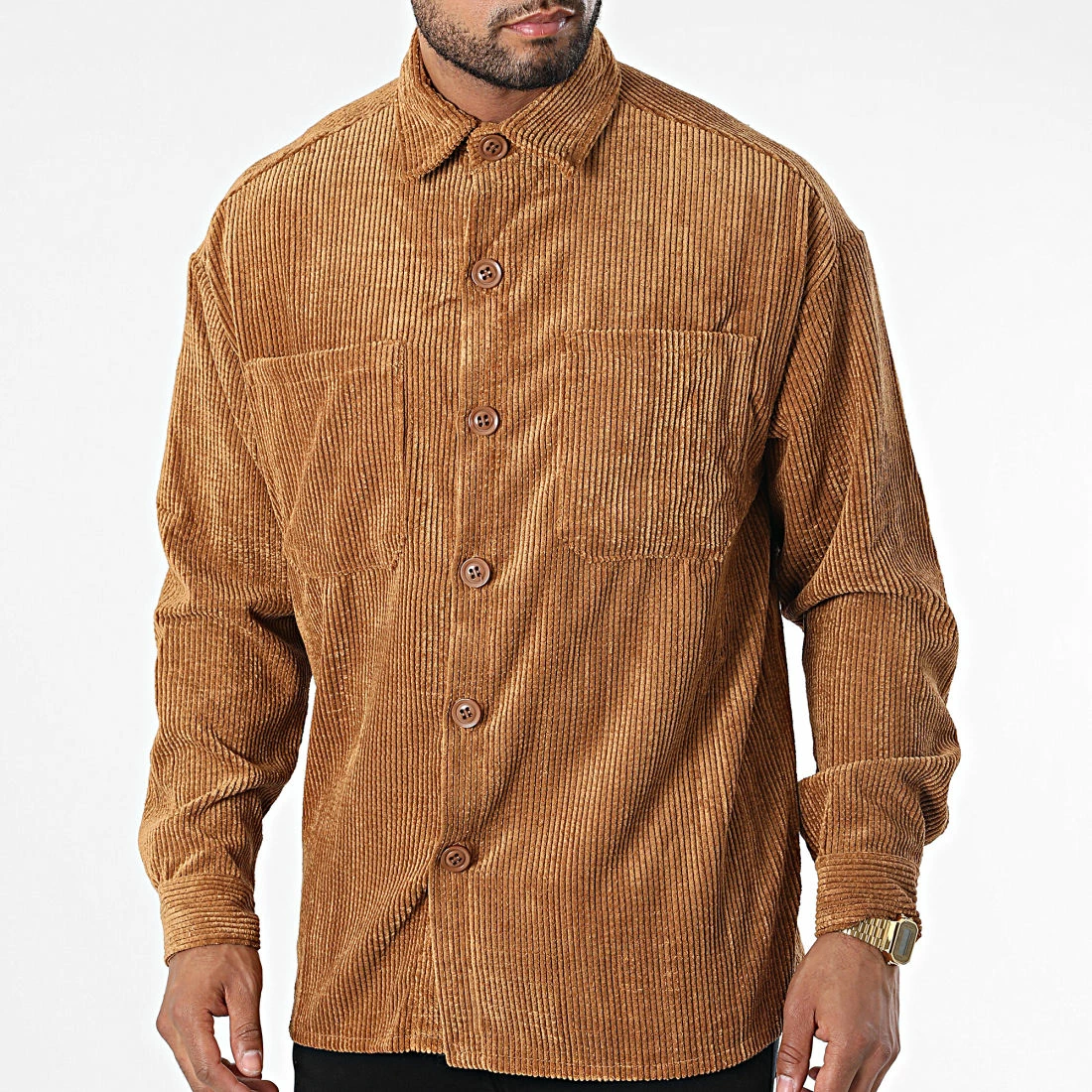 Nouveau 👍 Surchemise Velours FL035 Camel de Frilivin 🤩 5 Nouveau 👍 Surchemise Velours FL035 Camel de Frilivin 🤩 – Image 3