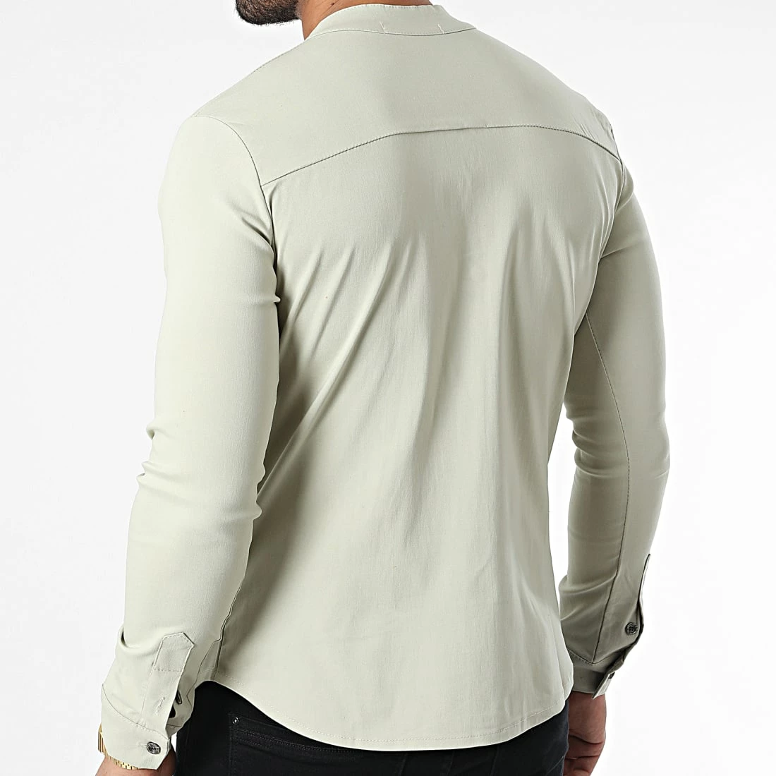 Tout neuf ✨ Chemise Manches Longues Col Mao 4221 Beige de Frilivin ❤️ 6 Tout neuf ✨ Chemise Manches Longues Col Mao 4221 Beige de Frilivin ❤️ – Image 4