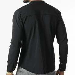 Bon marché 🎉 Chemise Manches Longues Col Mao 4221 Noir de Frilivin 💯 -Promos Frilivin Magasin frilivin 340249 4221 BLACK 20220927T155421 04