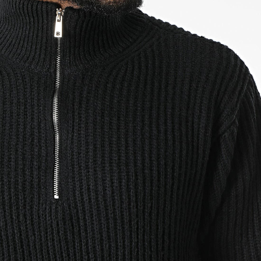 Sortie 🎁 Pull Col Zippé PS2150 Noir de Frilivin ⌛ 4 Sortie 🎁 Pull Col Zippé PS2150 Noir de Frilivin ⌛ – Image 2