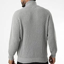 Meilleur prix ❤️ Pull Col Zippé PS2150 Gris de Frilivin 🥰 -Promos Frilivin Magasin frilivin 340288 PS2150 37 20221007T150359 04